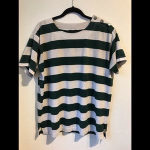 Oversized striped t shirt with nautical buttons